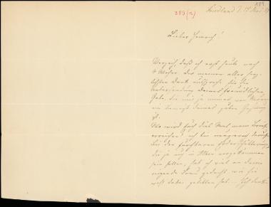 Letter sent by Richers, Minna Meincke to Schliemann, Heinrich, 1887