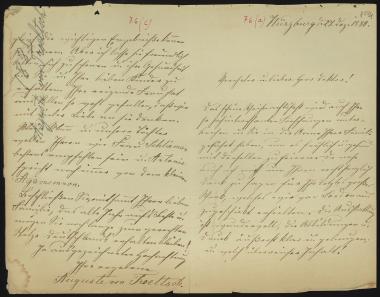 Letter sent by Tröltsch, Auguste to Schliemann, Heinrich, 1880