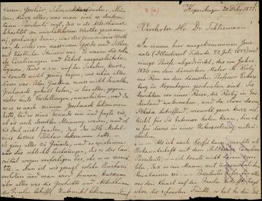 Letter sent by Agerholm, E. to Schliemann, Heinrich, 1877