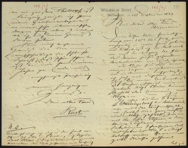 Letter sent by Rust, Wilhelm to Schliemann, Heinrich, 1882