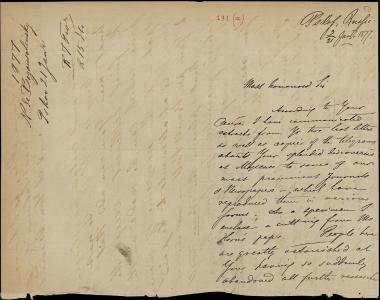 Letter sent by Bogouschevsky, Nicolas de to Schliemann, Heinrich, 1877