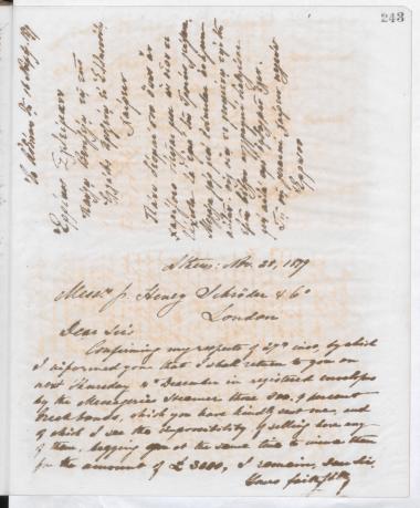 Copy of letter by Schliemann, Heinrich to Βενιζέλος, Παύλος, 1879