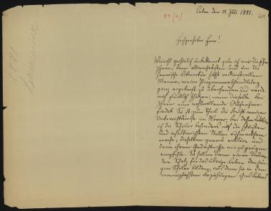 Letter sent by Lazarewicz, ? to Schliemann, Heinrich, 1881