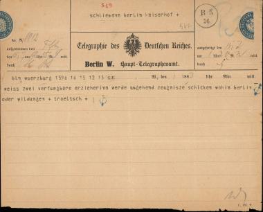 Letter sent by Tröltsch, Auguste to Schliemann, Heinrich, 1883