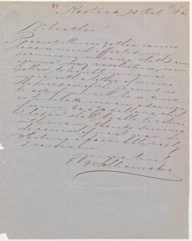 Letter sent by Schliemann, Ernst Wilhelm to Schliemann, Heinrich, 1861