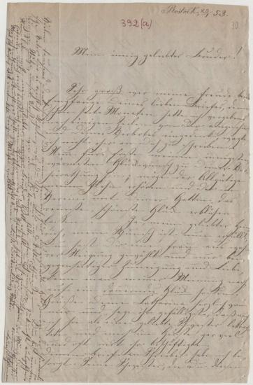 Letter sent by Schliemann, Louise to Schliemann, Heinrich, 1853