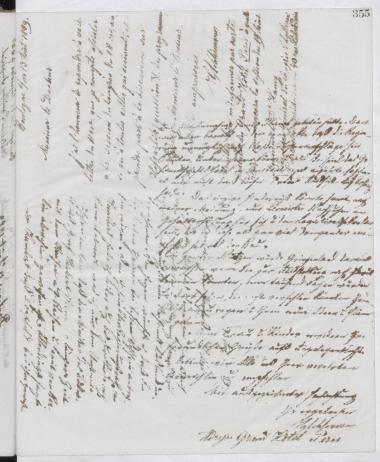 Copy of letter by Schliemann, Heinrich to Hamy, Émile T. 1889