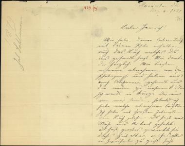 Letter sent by Schliemann, Julius to Schliemann, Heinrich, 1879