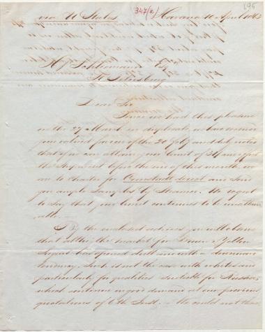 Letter sent by Fesser, F. & Co. to Schliemann, Heinrich, 1863
