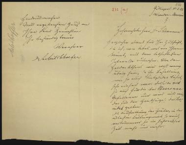 Letter sent by Milchhöfer, Arthur to Schliemann, Heinrich, 1883