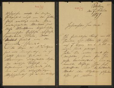 Letter sent by Saxe-Meiningen, Bernhard to Schliemann, Heinrich, 1879