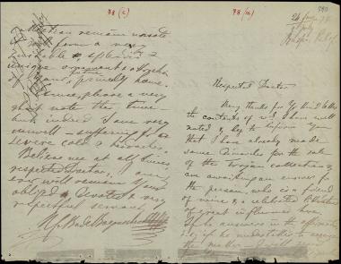 Letter sent by Bogouschevsky, Nicolas de to Schliemann, Heinrich, 1878