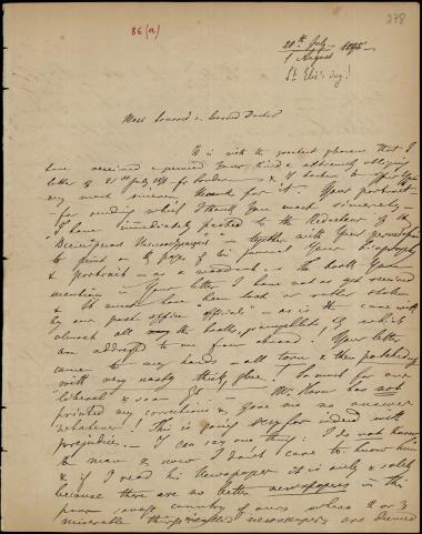 Letter sent by Bogouschevsky, Nicolas de to Schliemann, Heinrich, 1875