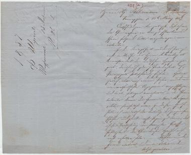 Letter sent by Schupp, Th. to Schliemann, Heinrich, 1857