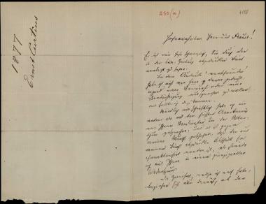 Letter sent by Curtius, Ernst W. to Schliemann, Heinrich, 1877