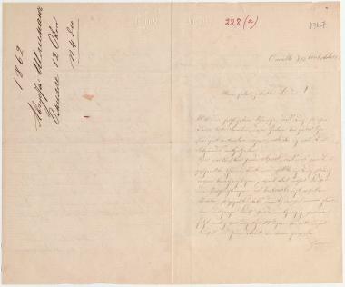 Letter sent by Schliemann, A. to Schliemann, Heinrich, 1862
