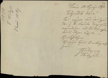 Letter sent by Πεταλάς, Ι. to Schliemann, Heinrich, 1878