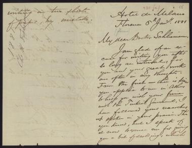 Letter sent by Tuckerman, Charles K. to Schliemann, Heinrich, 1881