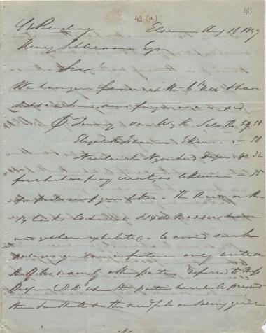 Letter sent by Belfour Ellah Rainals & Co. to Schliemann, Heinrich, 1849