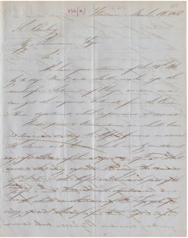 Letter sent by Belfour Ellah Rainals & Co. to Schliemann, Heinrich, 1856