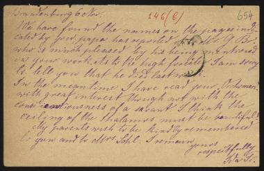 Letter sent by Frölich, Ida to Schliemann, Heinrich, 1881