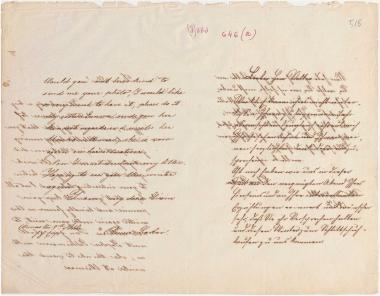 Letter sent by Becker, Clara and Lecker, Anna to Schliemann, Heinrich, 1867