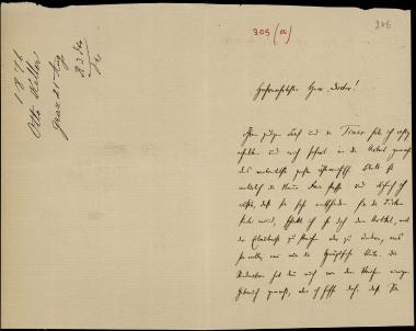 Letter sent by Keller, Otto to Schliemann, Heinrich, 1876