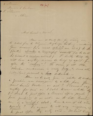 Letter sent by Bogouschevsky, Nicolas de to Schliemann, Heinrich, 1875