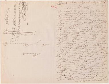 Letter sent by Schliemann, Ernst Wilhelm to Schliemann, Heinrich, 1863