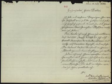 Letter sent by Ποστολάκας, Αχιλλεύς to Schliemann, Heinrich, 1880