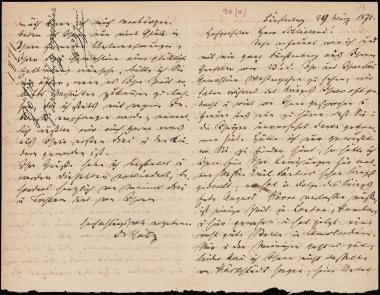 Letter sent by Götz, ? to Schliemann, Heinrich, 1871