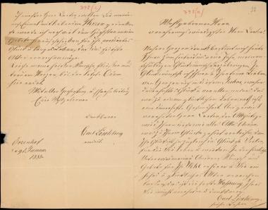 Letter sent by Löschburg, C.  to Schliemann, Heinrich, 1888