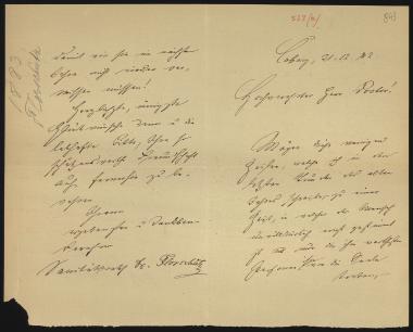 Letter sent by Florschütz, W. to Schliemann, Heinrich, 1882
