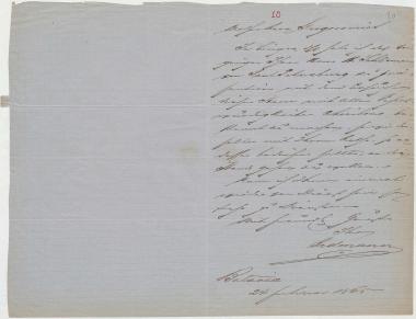 Letter sent by Erdmann, ? to Gregorovius, Ferdinand, 1865