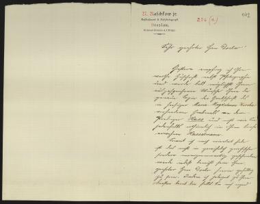 Letter sent by Raschkow, N. Jr. to Schliemann, Heinrich, 1885