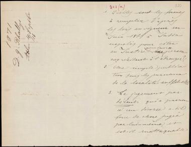 Letter sent by Ράλλης, Γ. Α. to Schliemann, Heinrich [1871]