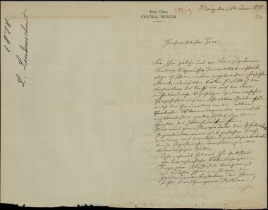 Letter sent by Lünderschmidt, L. to Schliemann, Heinrich, 1878