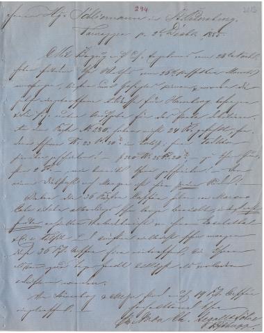Letter sent by Segall, A. C. & Sons to Schliemann, Heinrich, 1855