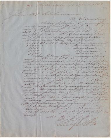 Letter sent by Hoyack, L. & Co. to Schliemann, Heinrich, 1863