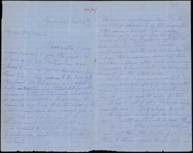 Letter sent by Calvert, Frederick W. to Schliemann, Heinrich, 1871