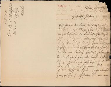 Letter sent by Hohlfeld, Paul to Schliemann, Heinrich, 1870