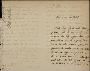 Letter sent by Keller, Otto to Schliemann, Heinrich, 1877