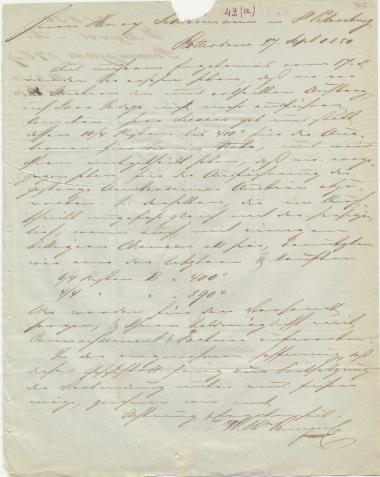 Letter sent by Bunge, W. & Co. to Schliemann, Heinrich, 1850