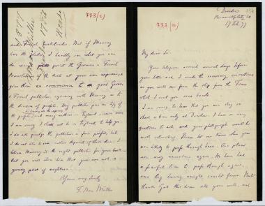 Letter sent by Müller, Max F. to Schliemann, Heinrich, 1877