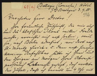 Letter sent by Meyer, Ludwig to Schliemann, Heinrich, 1885