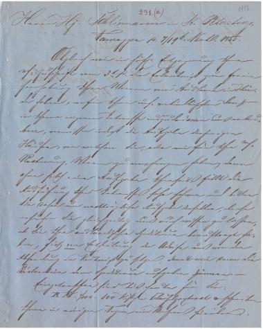 Letter sent by Segall, A. C. & Sons to Schliemann, Heinrich, 1855
