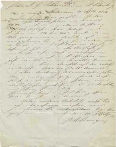 Letter sent by Bunge, W. & Co. to Schliemann, Heinrich, 1850