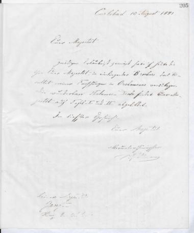 Copy of letter by Schliemann, Heinrich to George I, King of the Hellenes, 1881