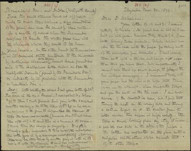 Letter sent by Calvert, Frank to Schliemann, Heinrich, 1879