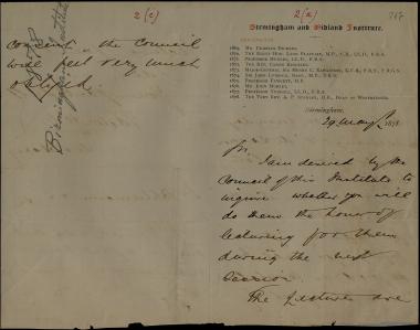 Letter sent by Porter, Paxton to Schliemann, Heinrich, 1878